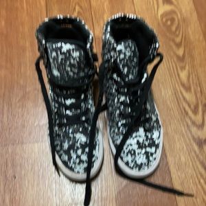 Womens Supra Skytops black & white sequin